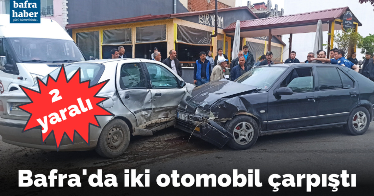 Bafra’da iki otomobil çarpıştı: 2 yaralı