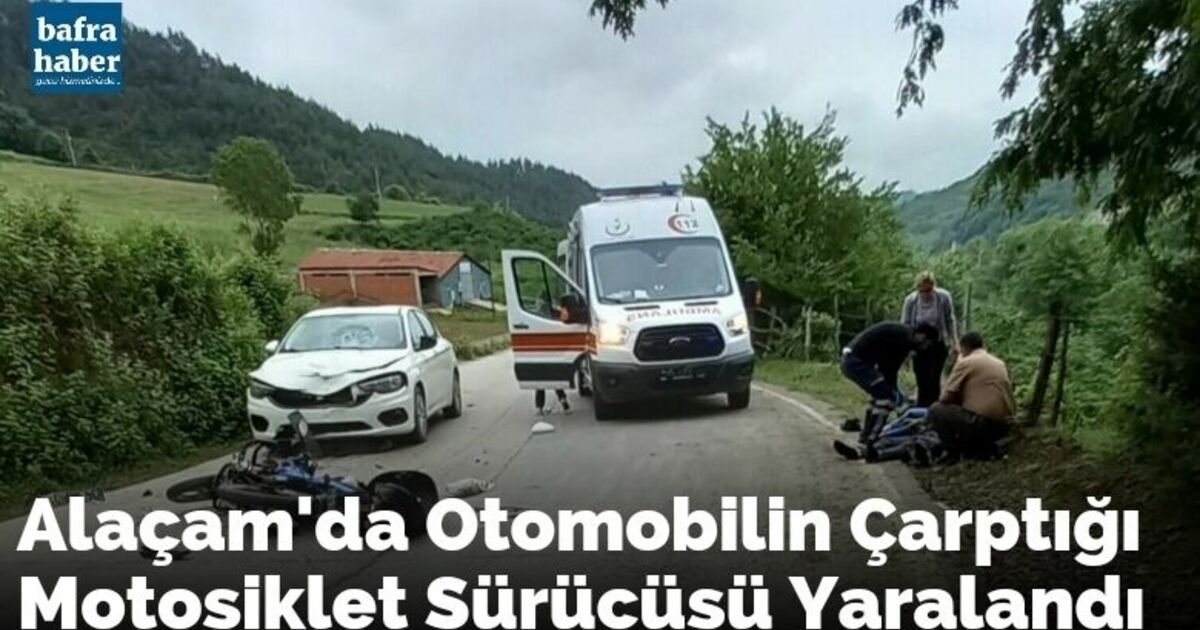 Alaçam'da Otomobilin Çarptığı Motosiklet Sürücüsü Yaralandı 