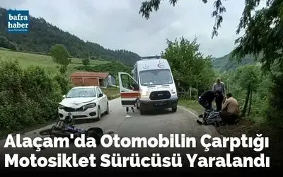 Alaçam'da Otomobilin Çarptığı Motosiklet Sürücüsü Yaralandı 