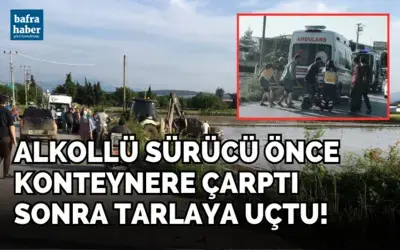 Otomobil Takla Atarak Pirinç Tarlasına Uçtu!