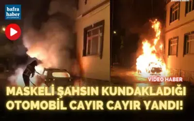 Maskeli Şahsın Kundakladığı Otomobil Cayır Cayır Yandı!