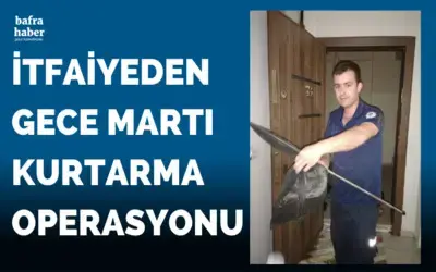 İtfaiyeden Gece Martı Kurtarma Operasyonu 