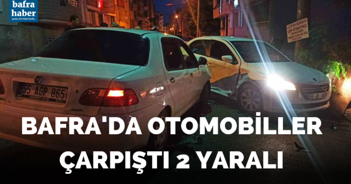 Bafra'da İki otomobil çarpıştı: 2 yaralı