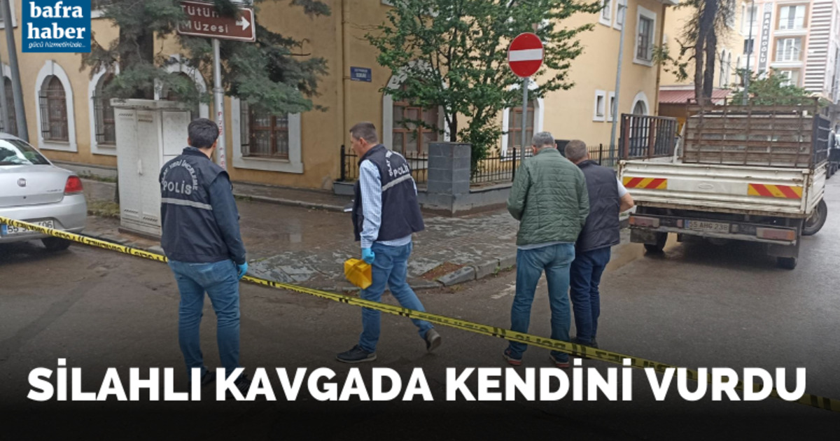 Silahlı kavgada kendini vurdu!