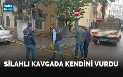 Silahlı kavgada kendini vurdu!