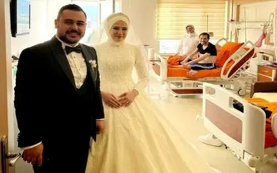 Gelinin vefası: Karaciğer nakli olan dayısını gelinliğiyle hastanede ziyaret etti
