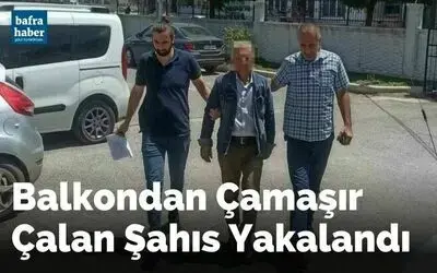 Balkondan çamaşır çalan şahıs yakalandı