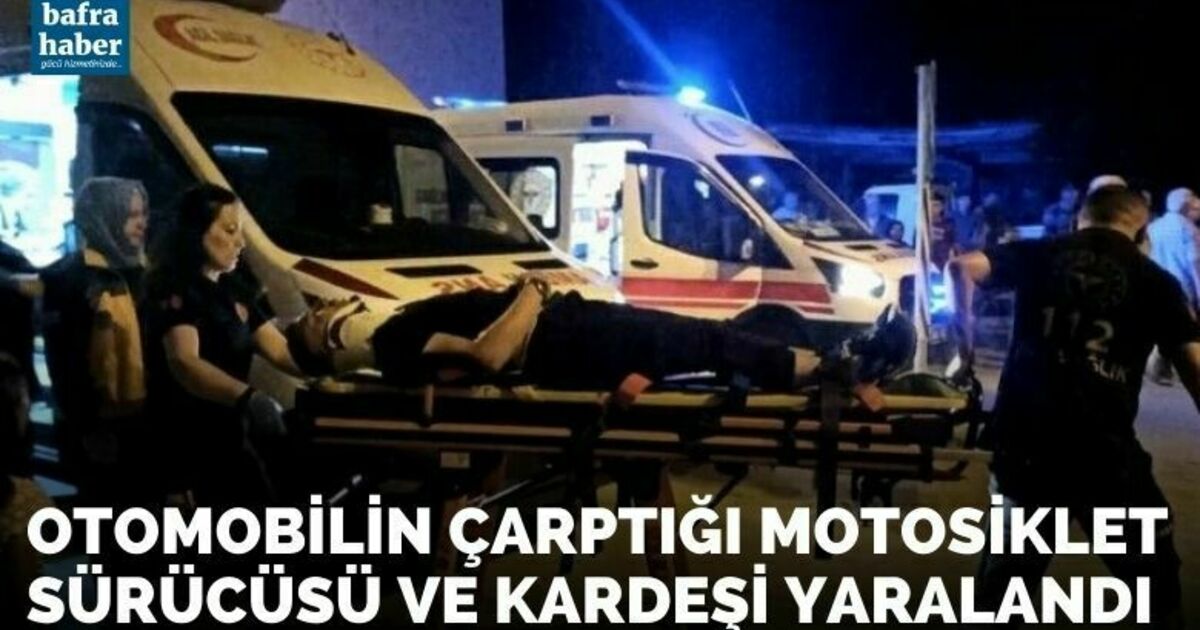 Otomobilin Çarptığı Motosiklet Sürücüsü ve Kardeşi Yaralandı