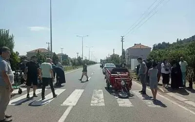 Hafif ticari araç ile elektrikli bisiklet çarpıştı: 1 yaralı
