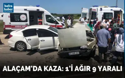 Alaçam’da kaza: 1’i ağır 9 yaralı