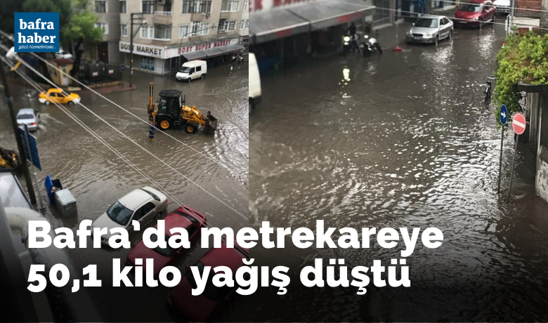 Bafra’da metrekareye 50,1 kilo yağış düştü - Sağanağın etkili olduğu Samsun’un Yakakent ilçesinde metrekareye 73,7 kilo yağış düştü.