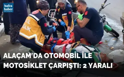 Alaçam'da Otomobil ile motosiklet çarpıştı: 2 yaralı