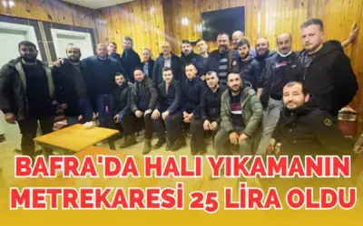 Bafra’da Halı Yıkamanın Metrekaresi 25 Lira Oldu! 