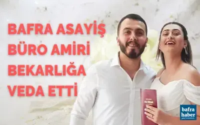 Bafra Asayiş büro amiri bekarlığa veda etti