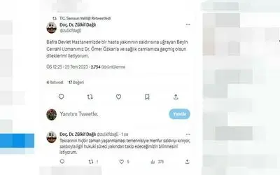 Samsun Valiliği, doktora yapılan saldırıyı kınadı
