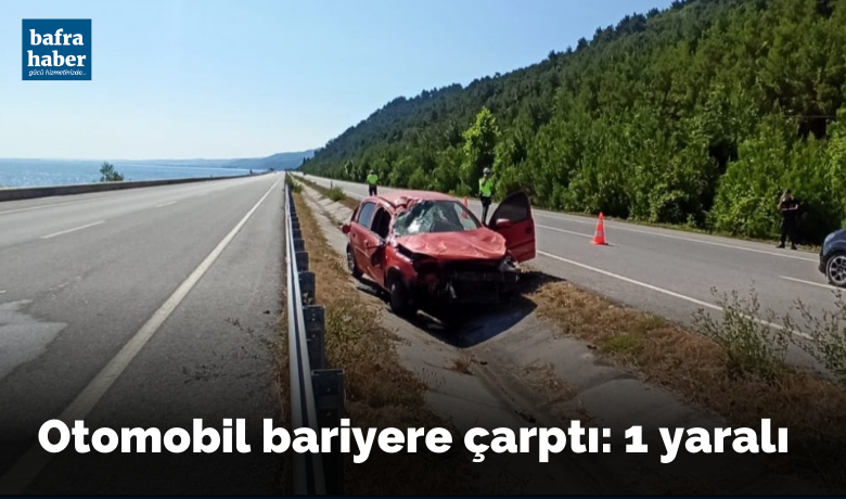 Yakakent'te Otomobil bariyere çarptı: 1 yaralı