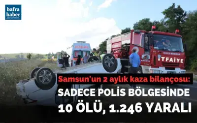 Samsun’un 2 aylık kaza bilançosu:  Sadece polis bölgesinde 10 ölü, bin 146 yaralı