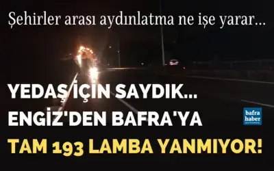 Yedaş İçin Saydık! Engiz’den Bafra’ya 193 Lamba Yanmıyor!