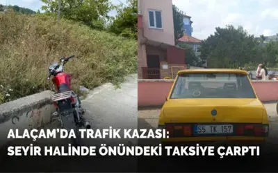 Alaçam'da Motosiklet otomobile çarptı: 1 yaralı
