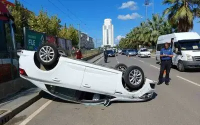 Samsun’da otomobil takla attı: 1 yaralı
