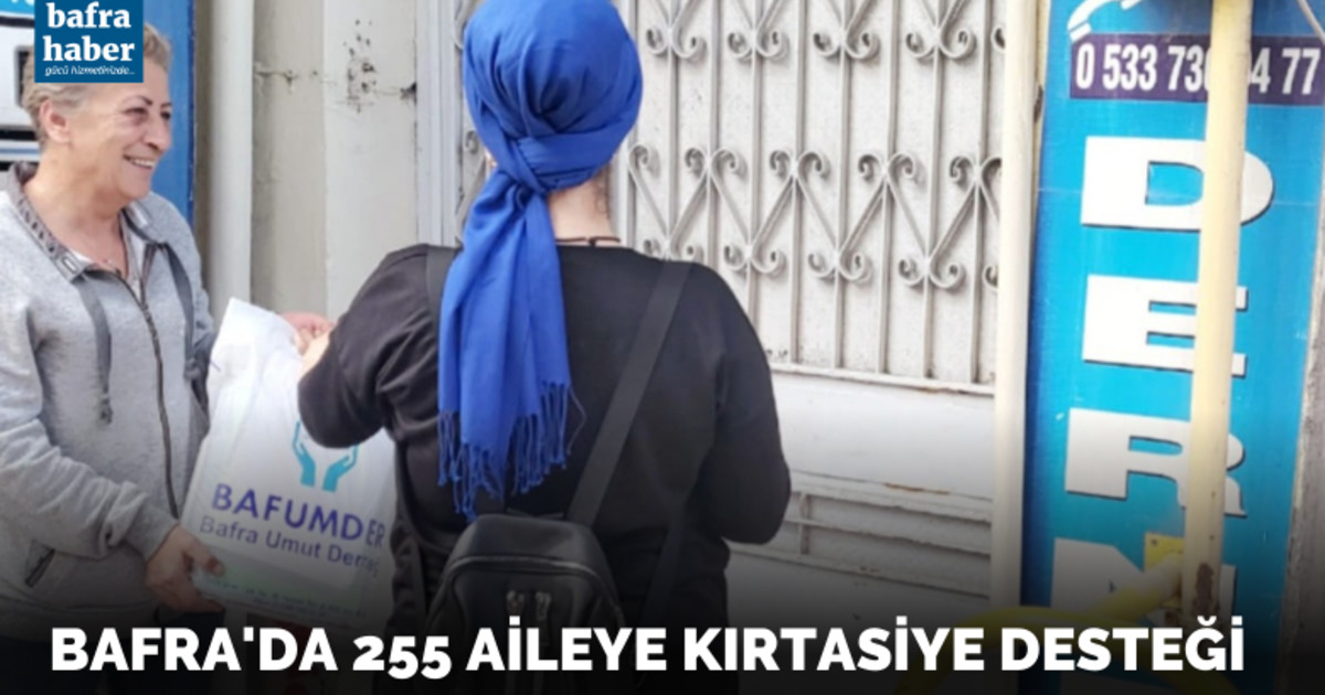 Bafra’da 255 aileye kırtasiye desteği