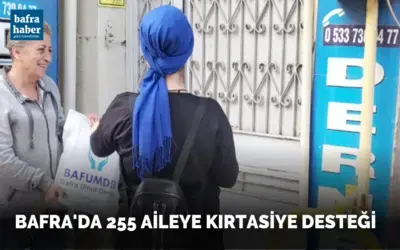 Bafra’da 255 aileye kırtasiye desteği