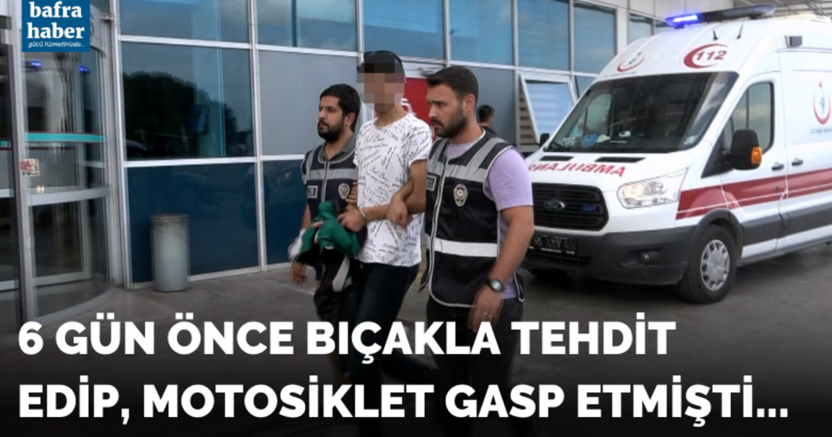 6 gün önce bıçakla tehdit edip, motosiklet gasp etmişti