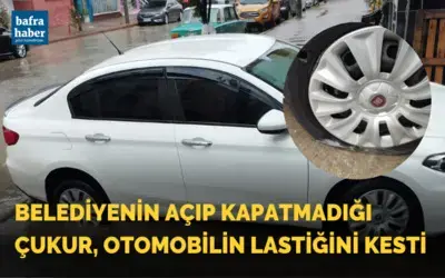 Belediyenin Açıp Kapatmadığı Çukur, Otomobilin Lastiğini Kesti