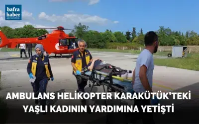 Ambulans helikopter Karakütük'teki yaşlı kadının yardımına yetişti