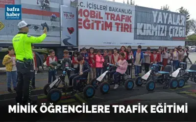 Bafra'da Minik öğrencilere trafik eğitimi