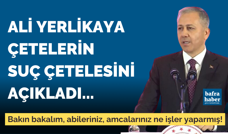Ali Yerlikaya Çetelerin Suç Çetelesini Açıkladı