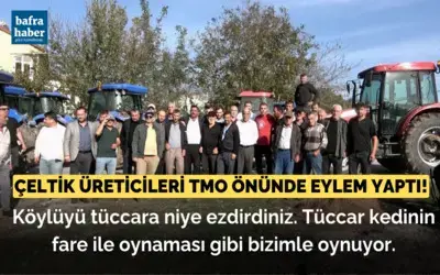 Çeltik üreticileri TMO önünde eylem yaptı