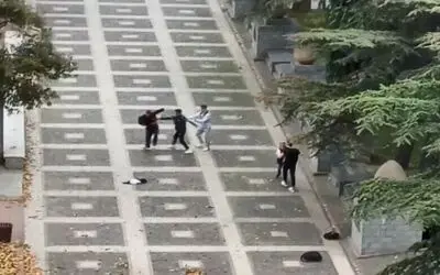 Öğrencilerin kavgası kamerada
