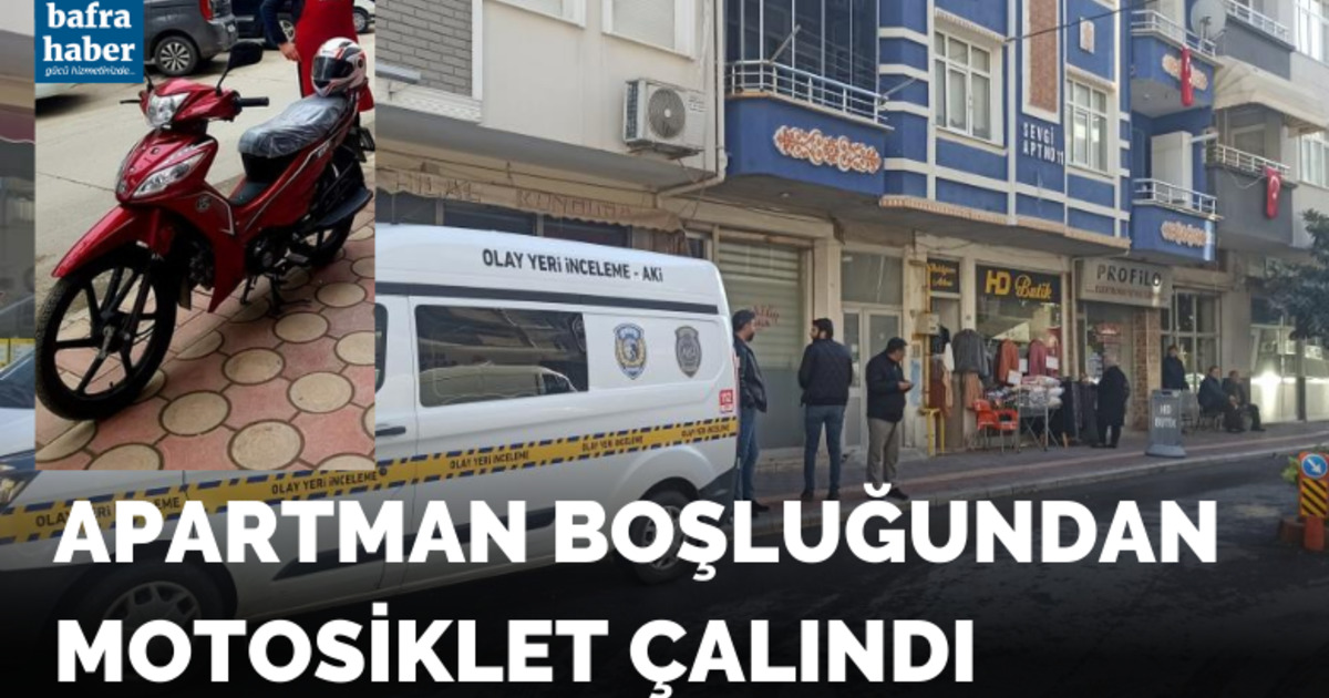 Apartman boşluğundan motosiklet çalındı