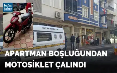 Apartman boşluğundan motosiklet çalındı