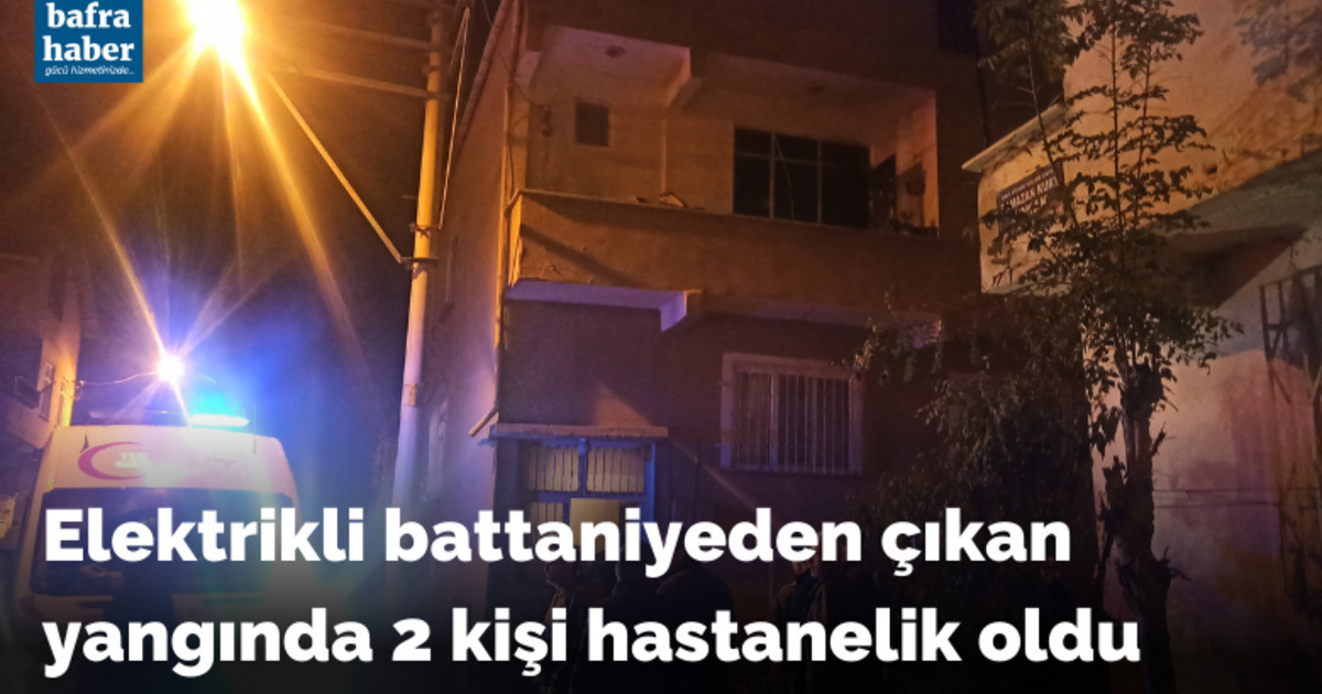 Elektrikli battaniyeden çıkan yangında 2 kişi hastanelik oldu