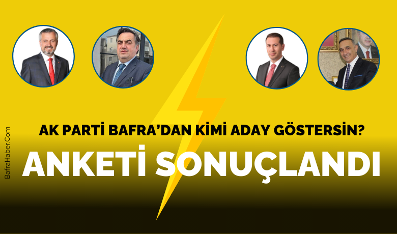 Bafra Haber İnstagram Anketi Sonuçlandı - Bafra Haber’in instagram hesabından yapılan “AK Parti Bafra’dan kimi aday göstersin” sorulu anket 24 saat sonra sona erdi. 