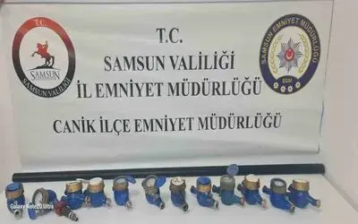 Samsun’da 5 adresten 12 su saati çalan 2 kişi yakalandı
