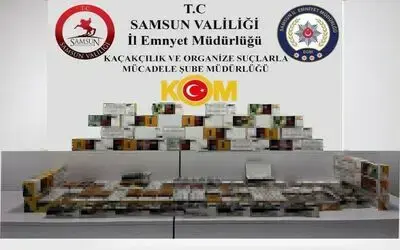 Samsun’da 16 bin 400 adet makaron ele geçirildi
