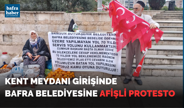 Bafra Belediyesine Afişli Protesto