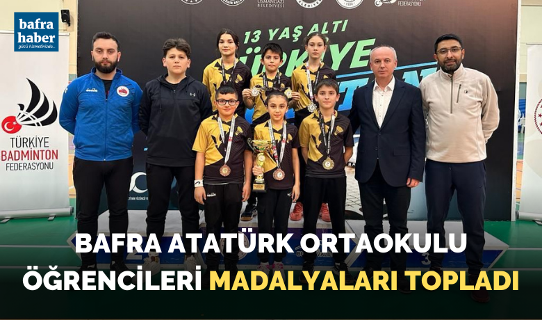 Bafra Atatürk Ortaokulu Öğrencileri Madalyaları Topladı