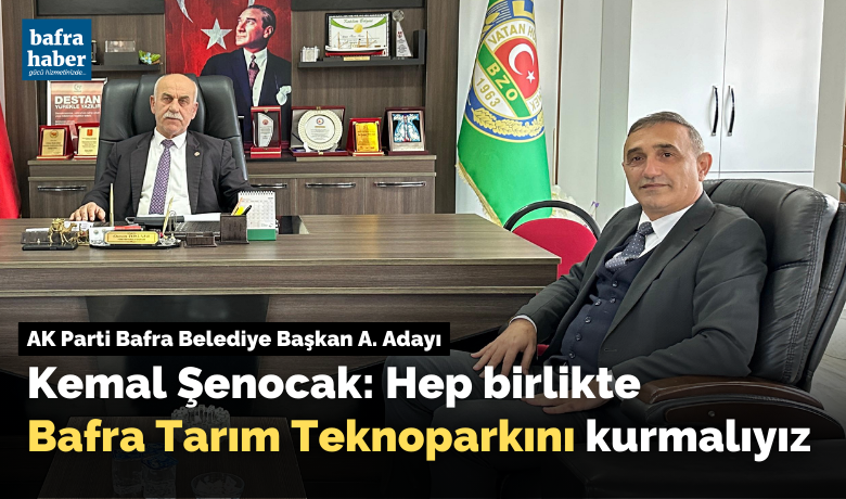 Kemal Şenocak: Hep BirlikteBafra Tarım Teknoparkını Kurmalıyız - AK Parti Bafra belediye Başkan A.Adayı Av. Kemal Şenocak esnaflar, vatandaşlar ve sivil toplum kuruluşlarını ziyaret etmeye devam ediyor.