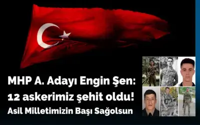 Mhp A. Adayı Engin Şen:  Asil Milletimizin Başı Sağolsun