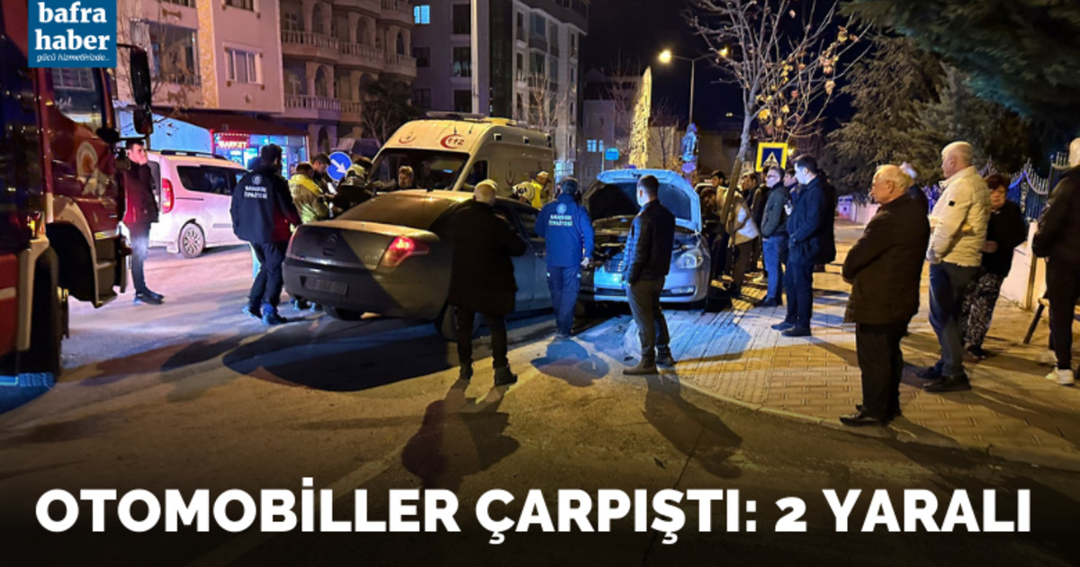 İki otomobil çarpıştı: 2 yaralı