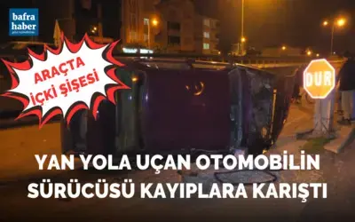 Otomobil yan yola uçtu, sürücü kayıplara karıştı