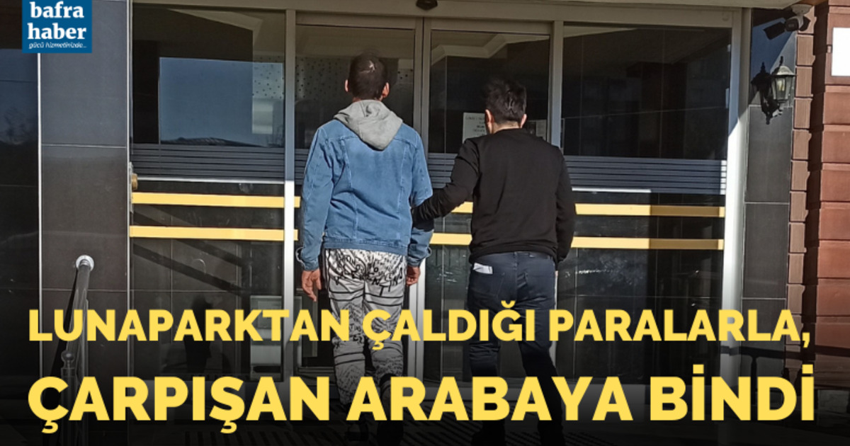Lunaparktan çaldığı paralarla çarpışan arabaya bindi