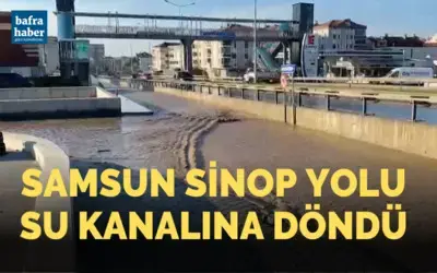 Samsun-sinop Yolu Su Kanalına Döndü