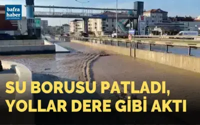 Su borusu patladı, yollar dere gibi aktı