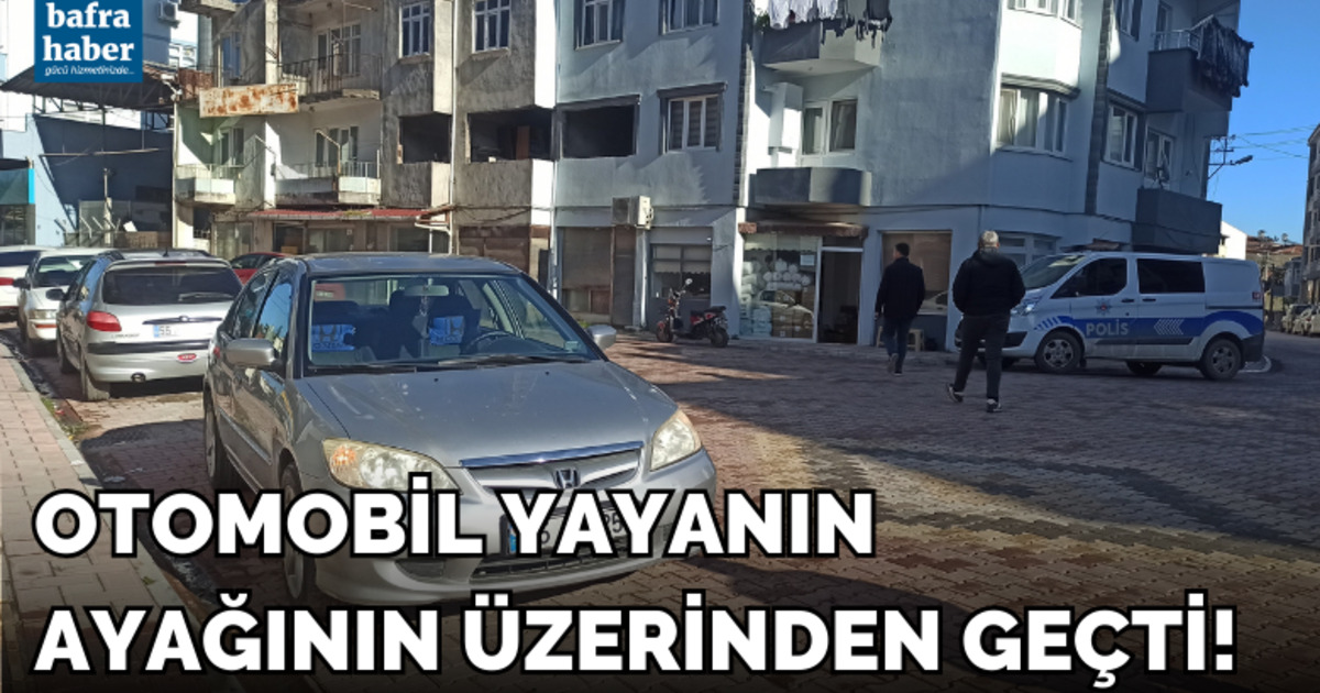 Yolun karşısına geçmekte olan yayanın ayağının üstünden otomobil geçti