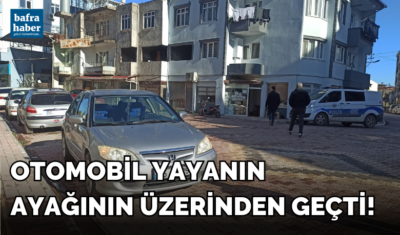Yolun karşısına geçmekte olanyayanın ayağının üstünden otomobil geçti - Samsun’un Bafra ilçesinde yolun karşısına geçmeye çalışan yayanın ayağının üstünden otomobil geçti.